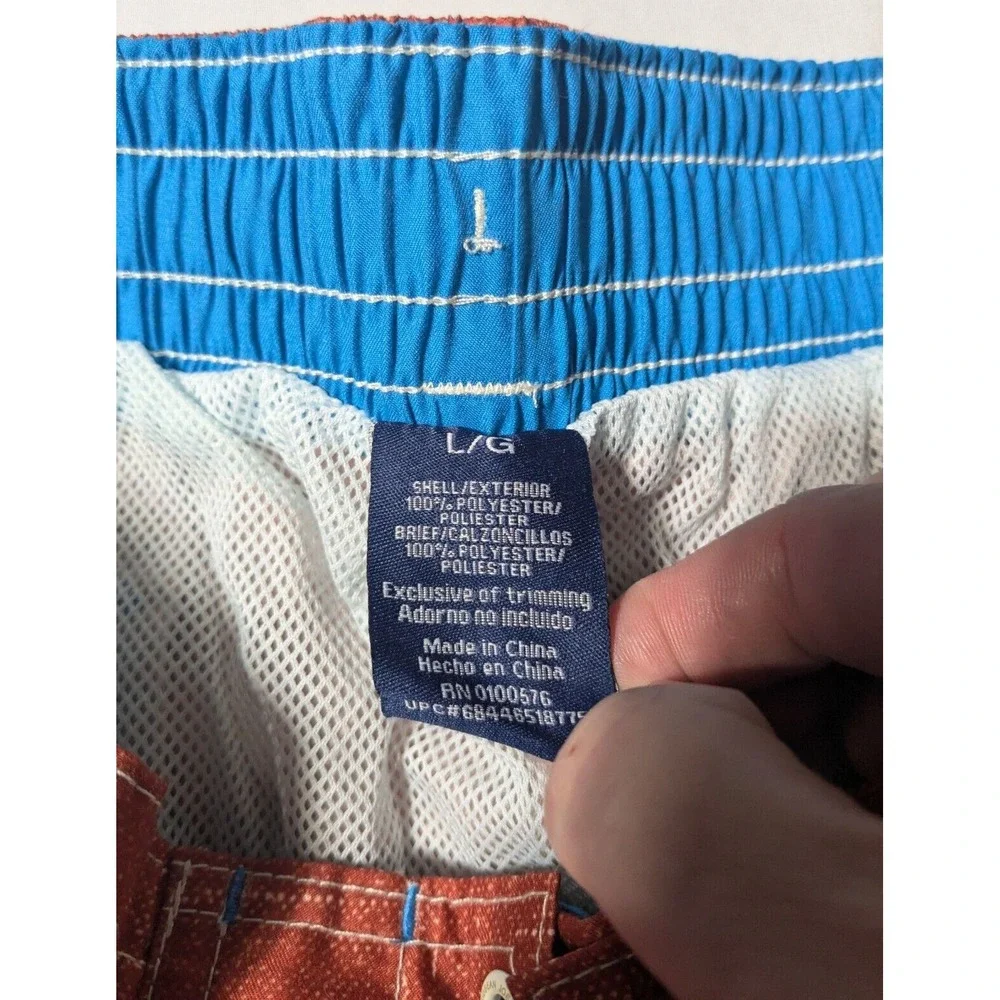 CARIBBEAN JOE Men Large Burnt Brown‎ Built In Brief Drawstring 7